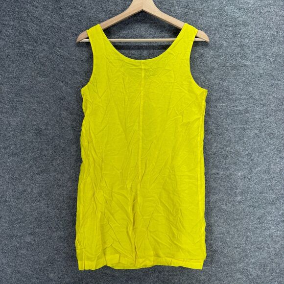 Old Navy Dress Women PM Petite Yellow Shift Short Sleeveless Lined Rayon Casual - Picture 2 of 7